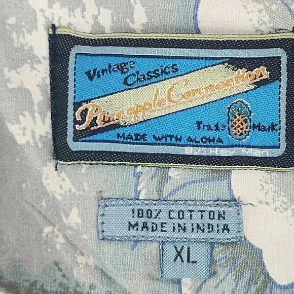 Vintage Pineapple Connection Cotton Floral Hawaiian Button Up Men's XL - Picture 4 of 6